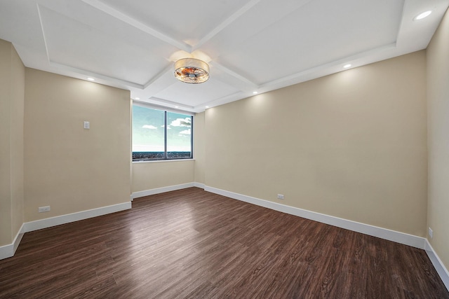 unfurnished room with dark hardwood / wood-style floors