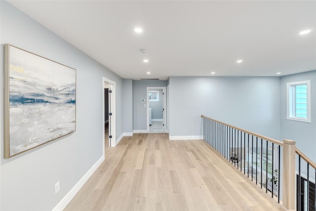 hallway featuring light wood-type flooring