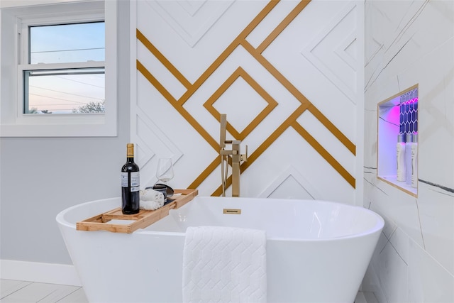 bathroom featuring a tub