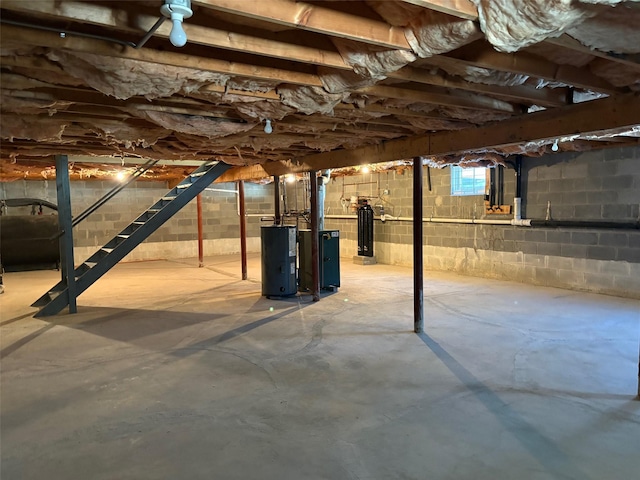 basement with heating fuel