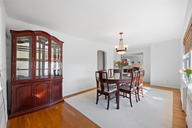 dining area featuring light hardwood / wood-style floors