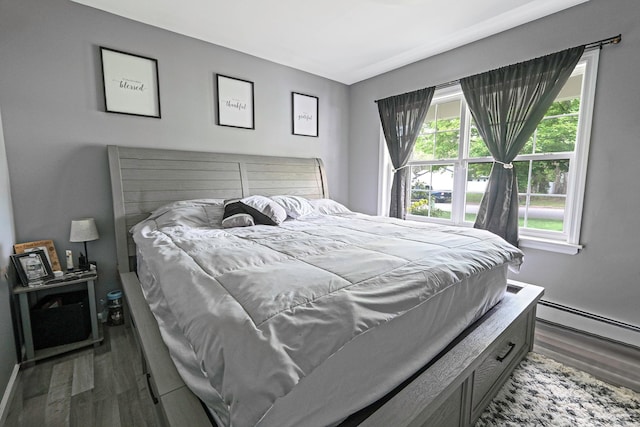 bedroom featuring dark wood-type flooring