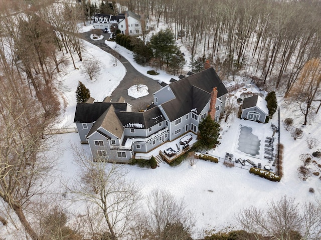 view of snowy aerial view