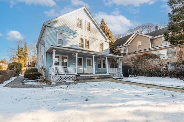 front facade with a porch