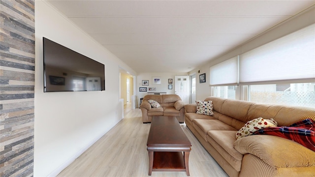 living room featuring light wood finished floors