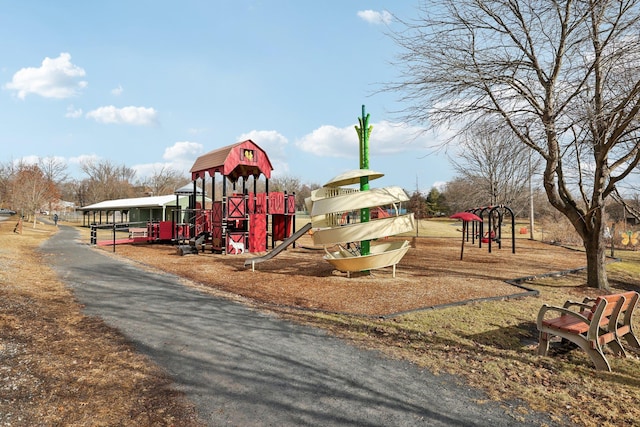 view of jungle gym