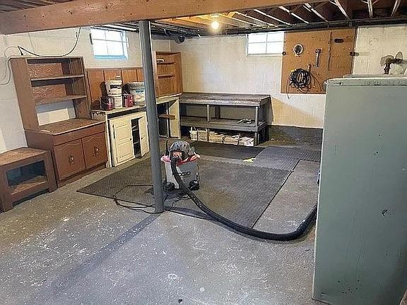 basement with plenty of natural light