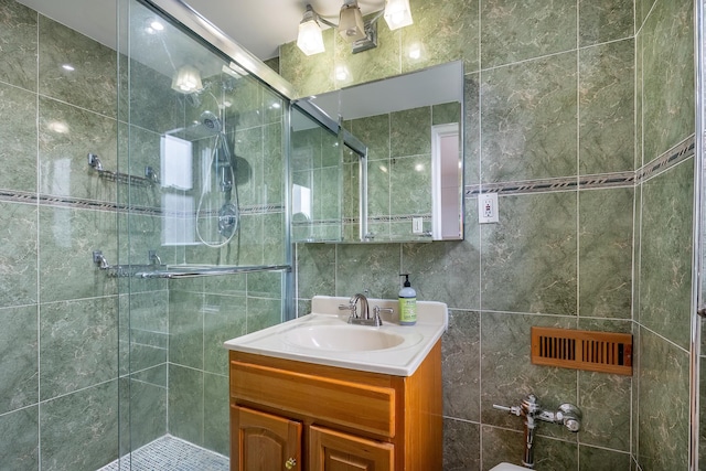 3725 Henry Hudson Pkwy Unit 6D, Bronx, NY 10463 - bathroom featuring vanity and a shower with door