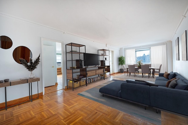 3725 Henry Hudson Pkwy Unit 6D, Bronx, NY 10463 - living room featuring parquet floors