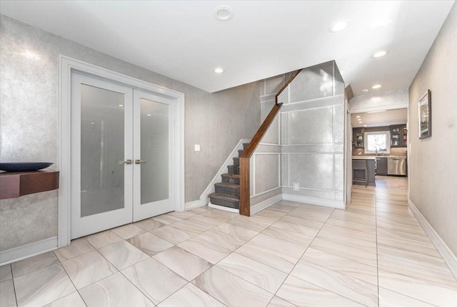 entrance foyer with french doors