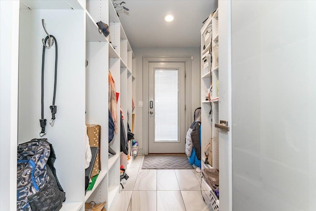 mudroom featuring light tile patterned floors