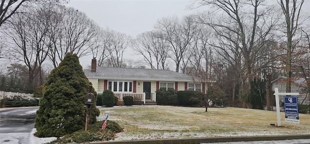 view of single story home