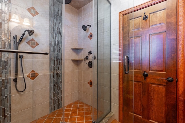 bathroom with an enclosed shower