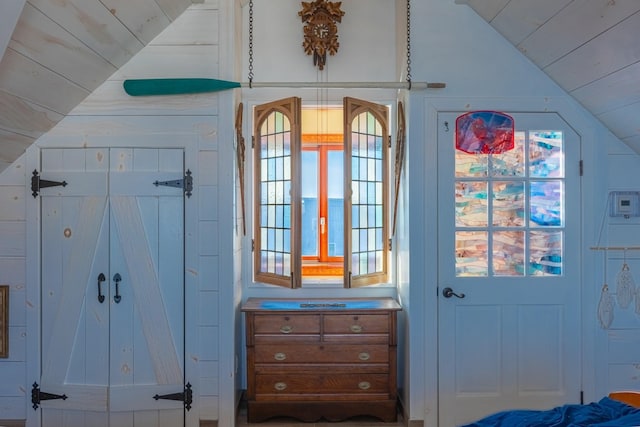 interior space with vaulted ceiling