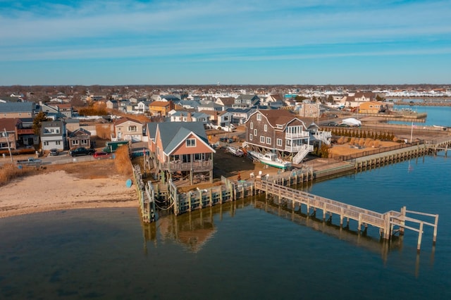 49 Bayview Ave W, Lindenhurst, NY 11757 - drone / aerial view featuring a residential view and a water view