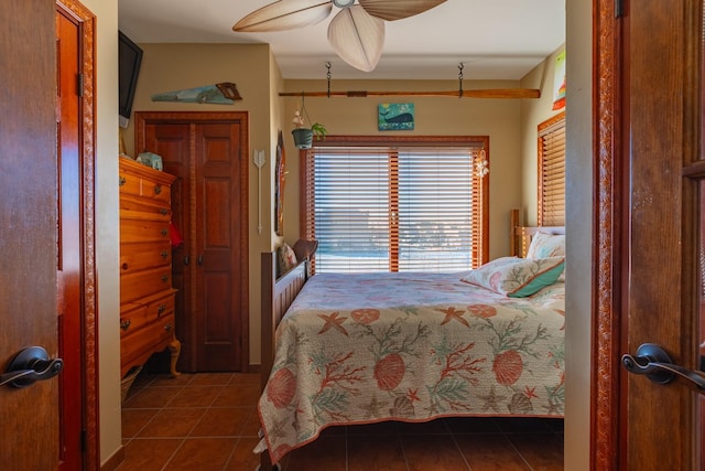 49 Bayview Ave W, Lindenhurst, NY 11757 - bedroom featuring tile patterned flooring and a ceiling fan