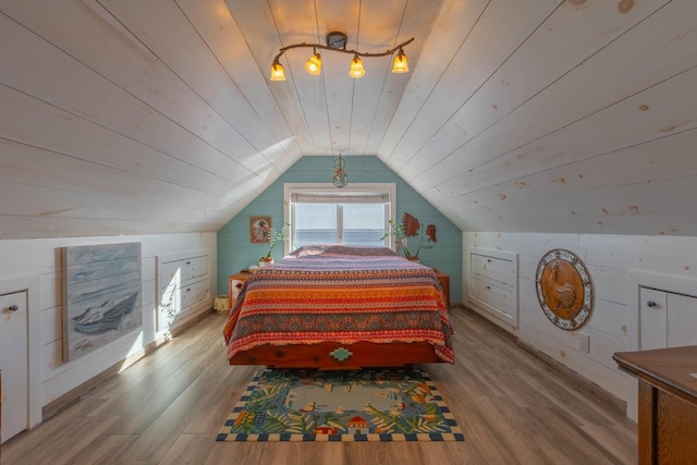 49 Bayview Ave W, Lindenhurst, NY 11757 - bedroom featuring wood finished floors, lofted ceiling, and wooden ceiling