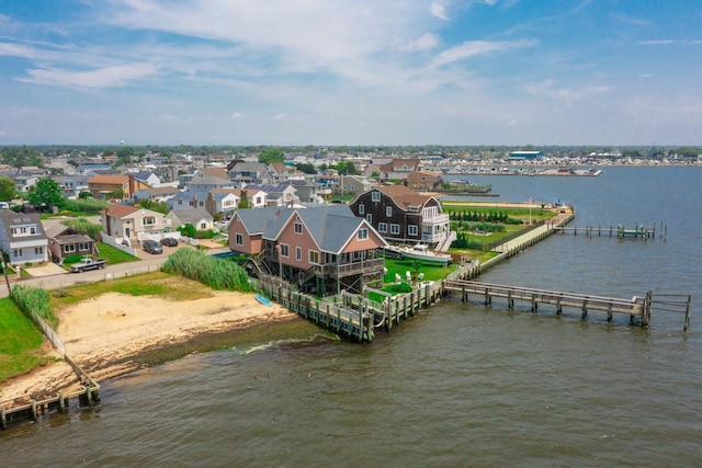 49 Bayview Ave W, Lindenhurst, NY 11757 - aerial perspective of suburban area with a large body of water