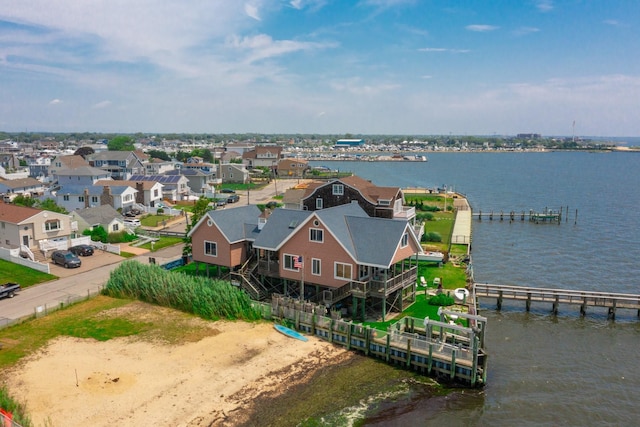 49 Bayview Ave W, Lindenhurst, NY 11757 - aerial perspective of suburban area with a nearby body of water