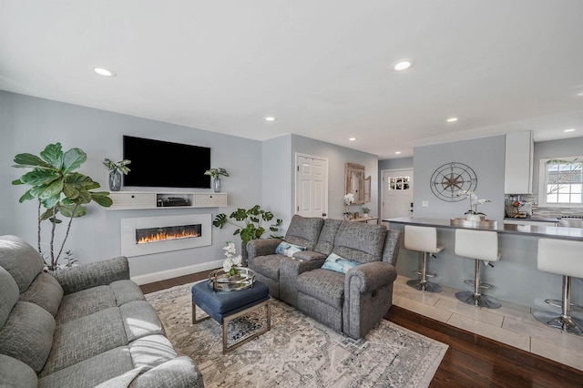 living room featuring hardwood / wood-style flooring