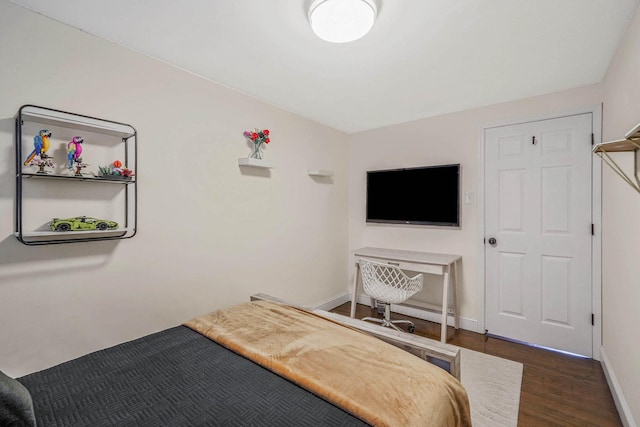 bedroom featuring dark wood-type flooring