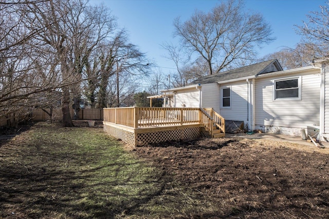 view of yard featuring a deck