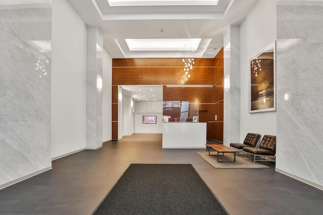 reception area with a skylight