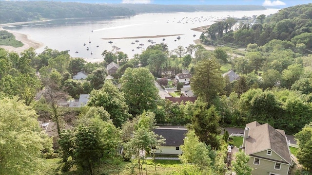 8 Fairway Pl, Cold Spring Harbor, NY 11724 - drone / aerial view of a nearby body of water and a forest