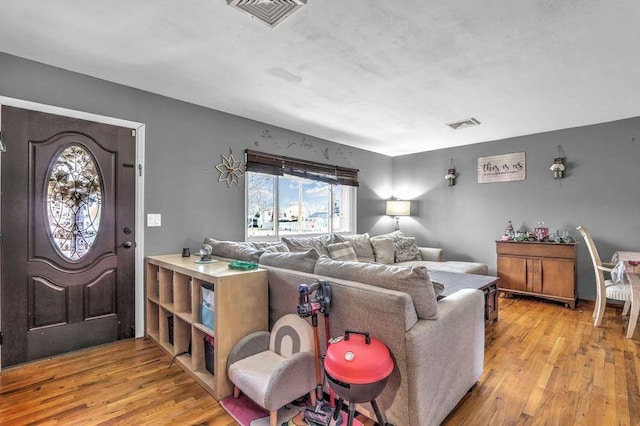 living room featuring light hardwood / wood-style floors