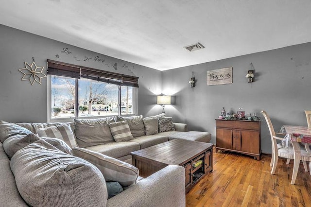 living room featuring light hardwood / wood-style floors