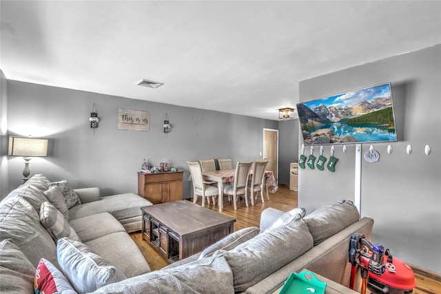 living room featuring hardwood / wood-style floors