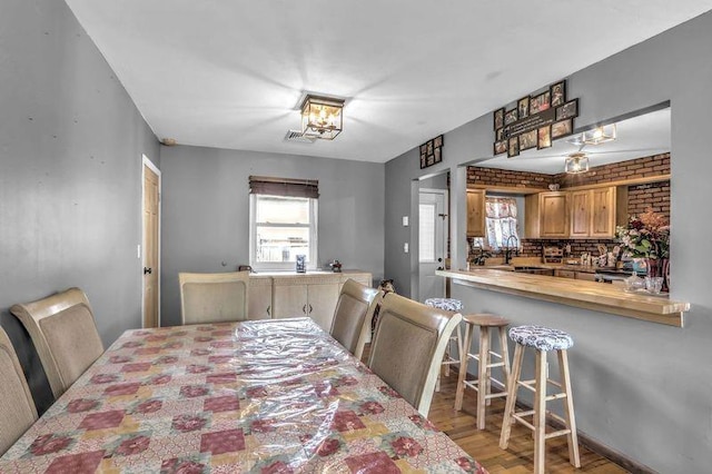 dining room featuring light hardwood / wood-style floors