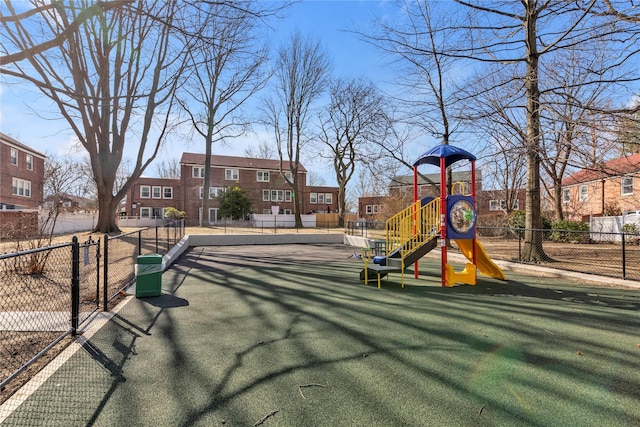 community play area featuring fence