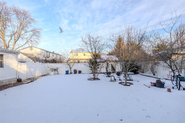 view of snowy yard