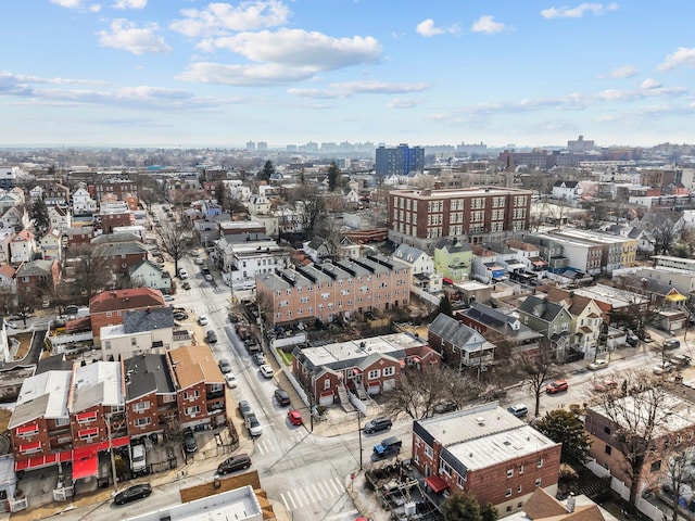 bird's eye view with a city view