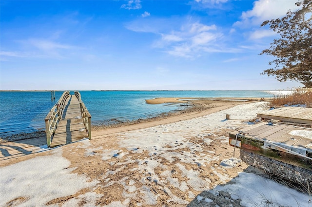 water view featuring a beach view