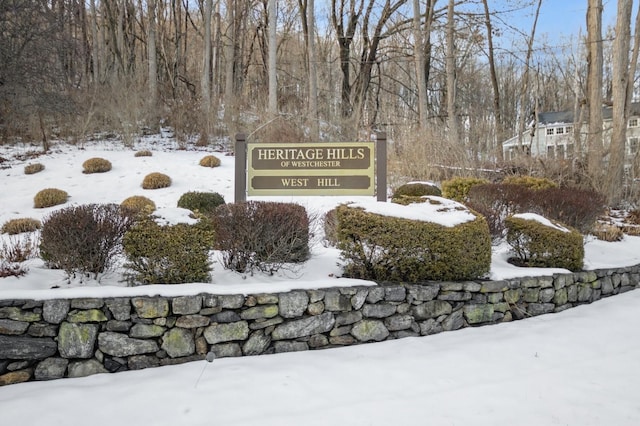 view of community sign