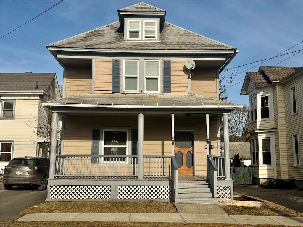 view of front of property with a porch