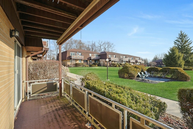 balcony with a residential view