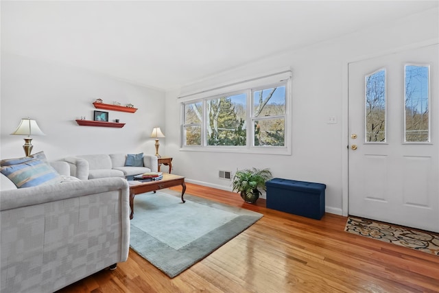 living room featuring hardwood / wood-style floors