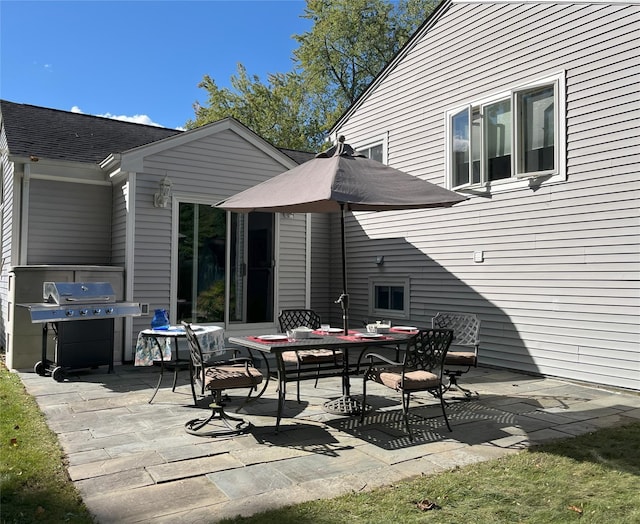 view of patio with grilling area