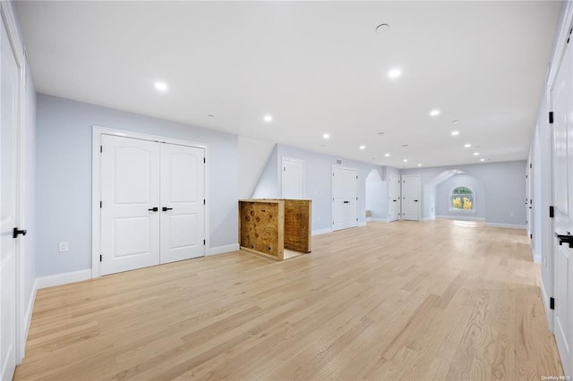 interior space featuring light wood-type flooring