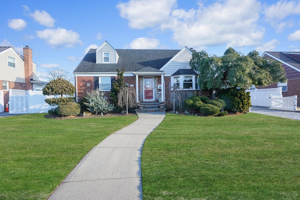 view of front facade with a front lawn