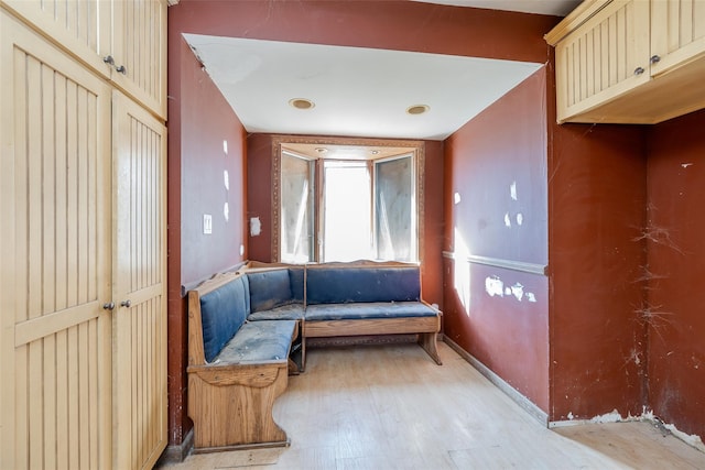 living area featuring light wood-type flooring