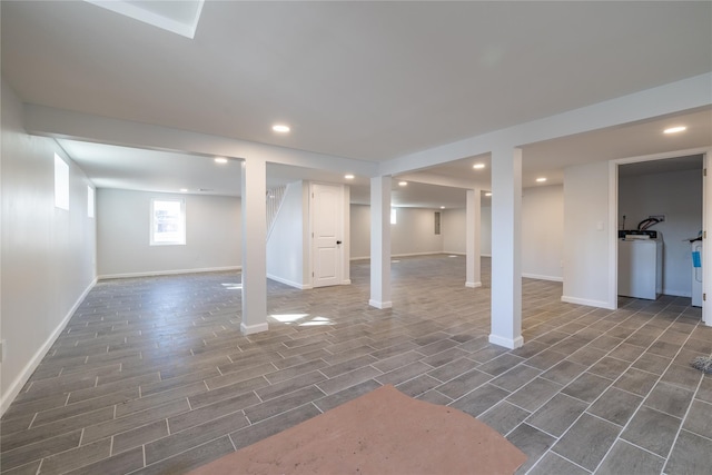 basement featuring washer / dryer