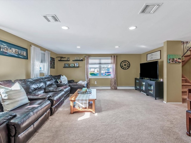 view of carpeted living room