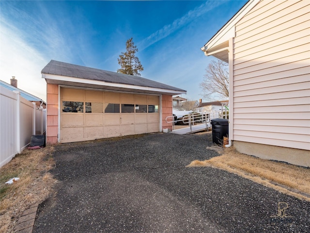 view of garage