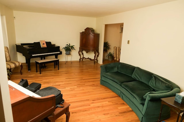 living room with light wood-style flooring