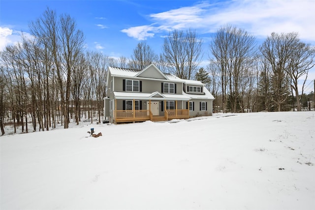 view of front property featuring covered porch