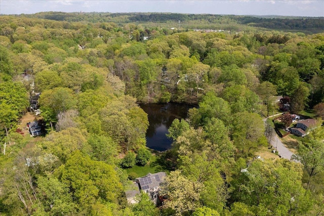 6 W Causeway, Cortlandt Manor, NY 10567 - drone / aerial view featuring a water view and a forest view
